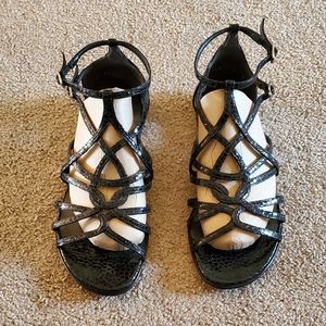 Stuart Weitzman Black Strappy Sandals